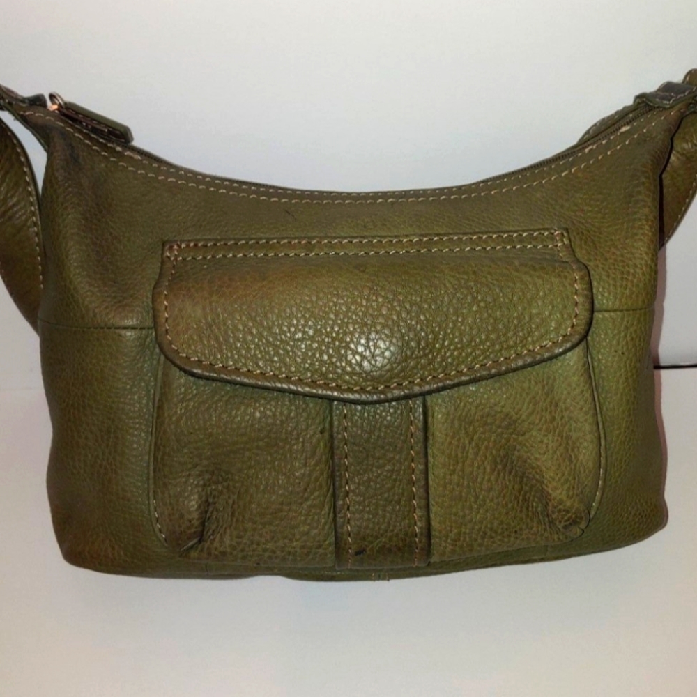 Vtg Fossil Genuine Leather Purse Green
